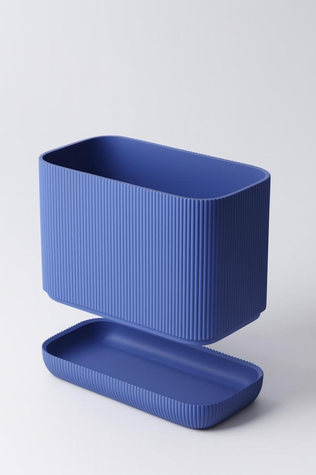 Ribbed Bathroom Caddy with Drip Tray – view 4, 3D printed by RS-3D