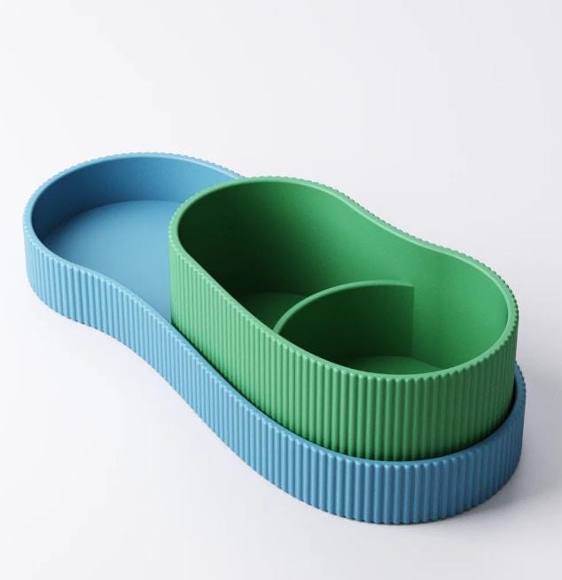 Ribbed Desk Organiser Set – view 8, 3D printed by RS-3D
