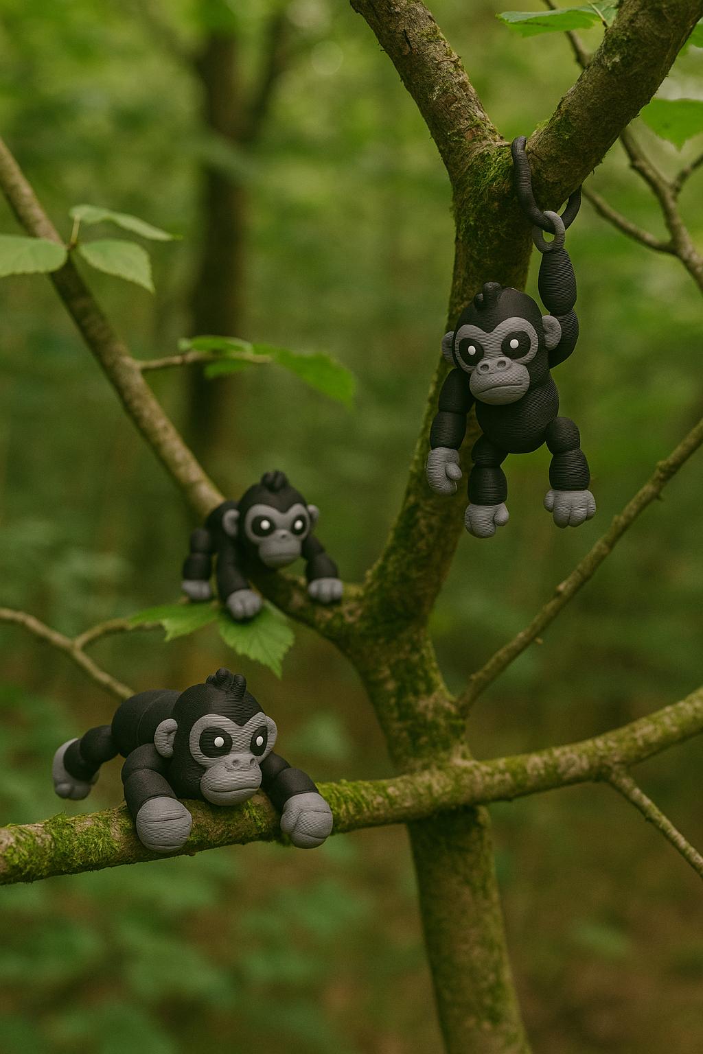 Articulated Gorilla Fidget Toy – view 4, 3D printed by RS-3D