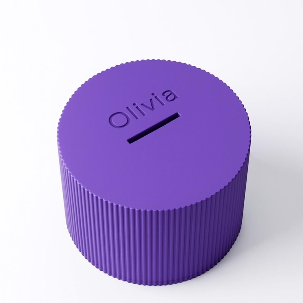Ribbed Coin Bank – view 4, 3D printed by RS-3D