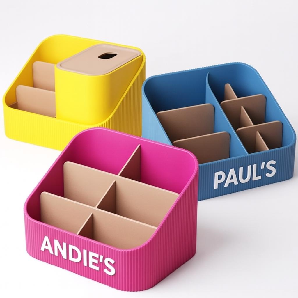 Personalised Desk Organiser – view 3, 3D printed by RS-3D