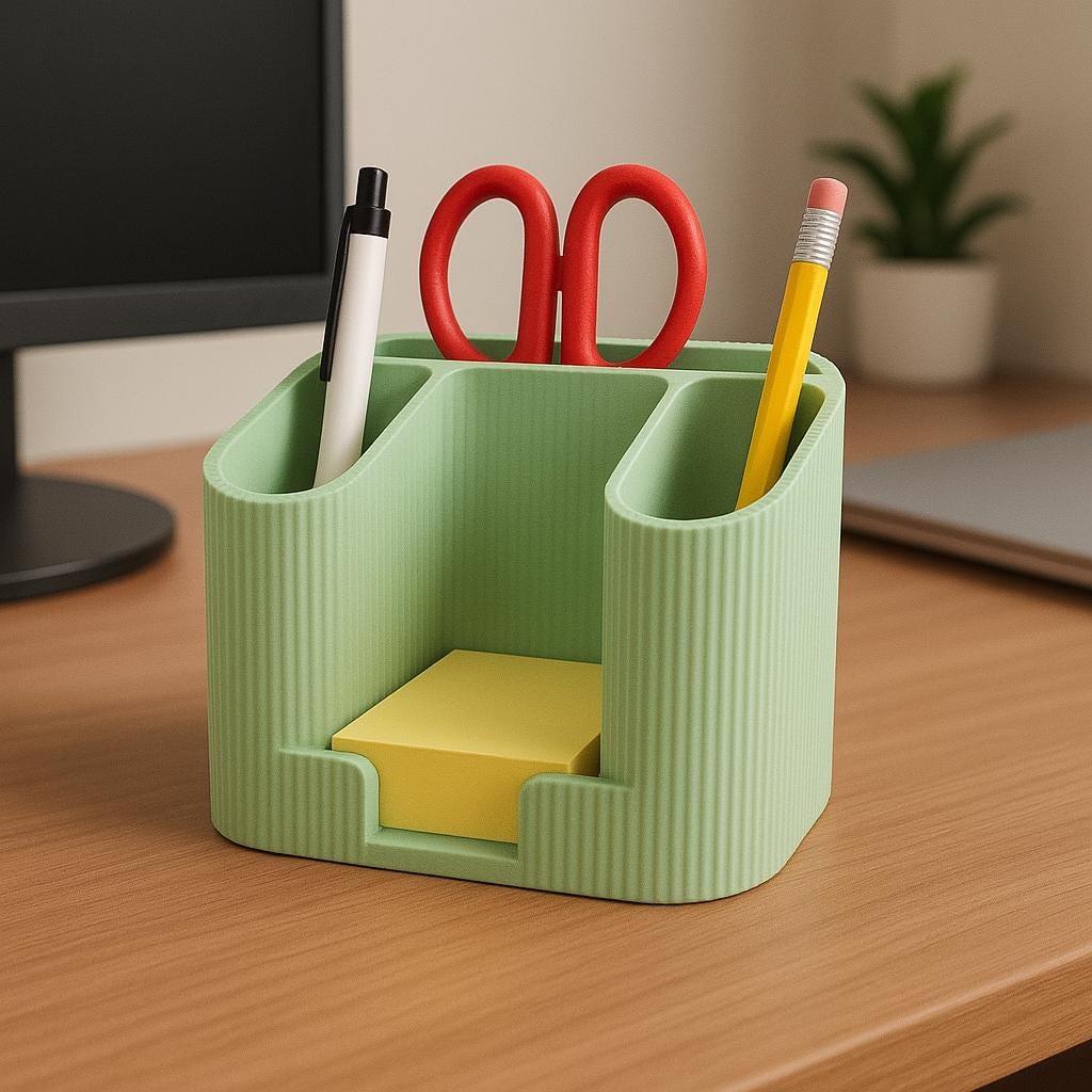 Minimalist Desk Organiser – view 2, 3D printed by RS-3D