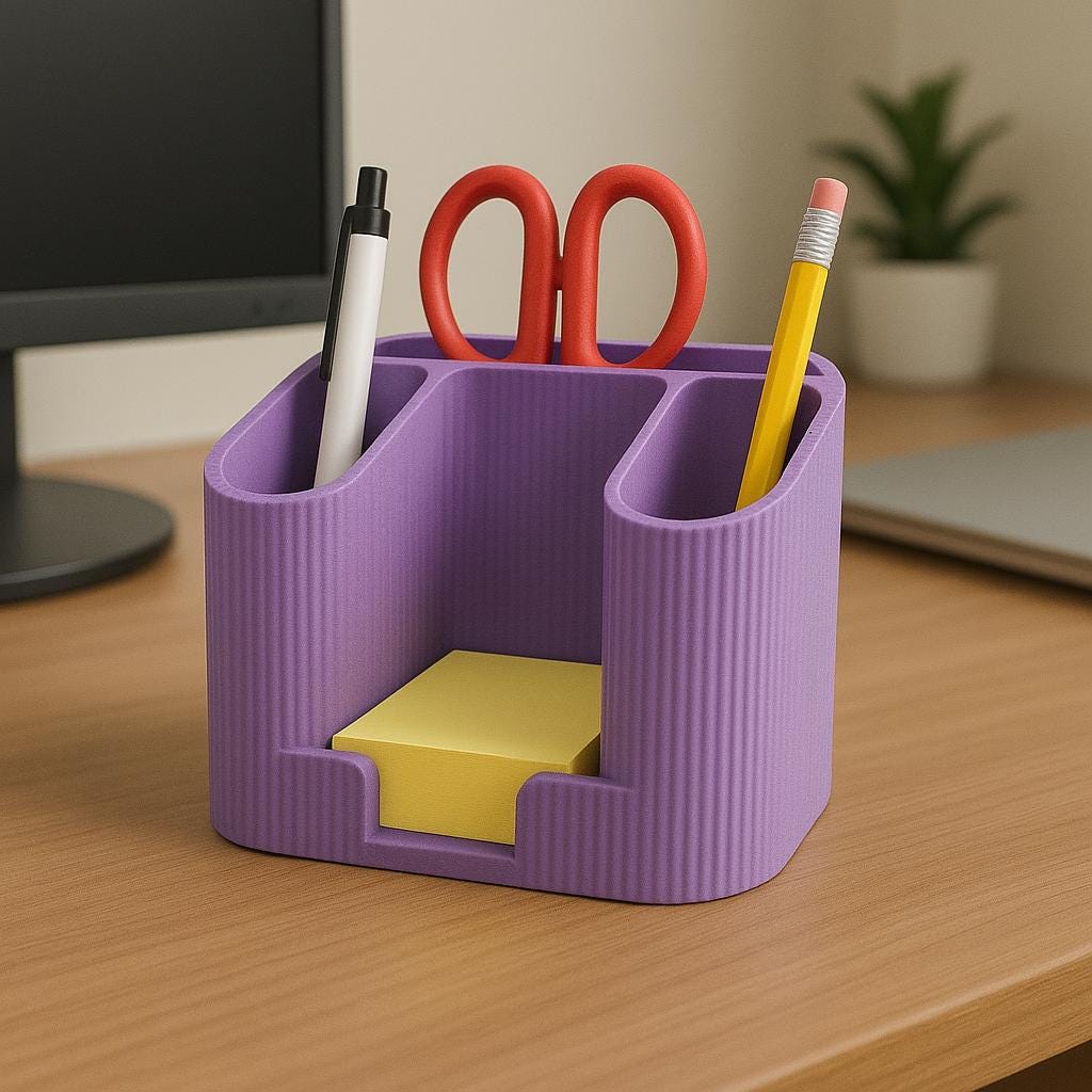 Minimalist Desk Organiser – view 6, 3D printed by RS-3D