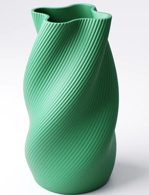 Tall Ribbed Vase for Dried Flowers – view 5, 3D printed by RS-3D