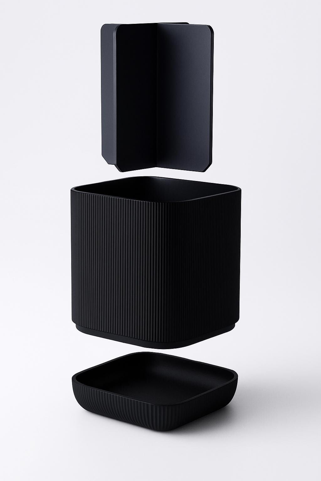 Ribbed Toothbrush Holder with Drip Tray – view 7, 3D printed by RS-3D