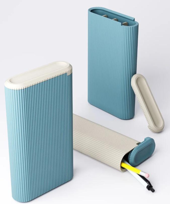Slim Ribbed Pencil Case – view 6, 3D printed by RS-3D