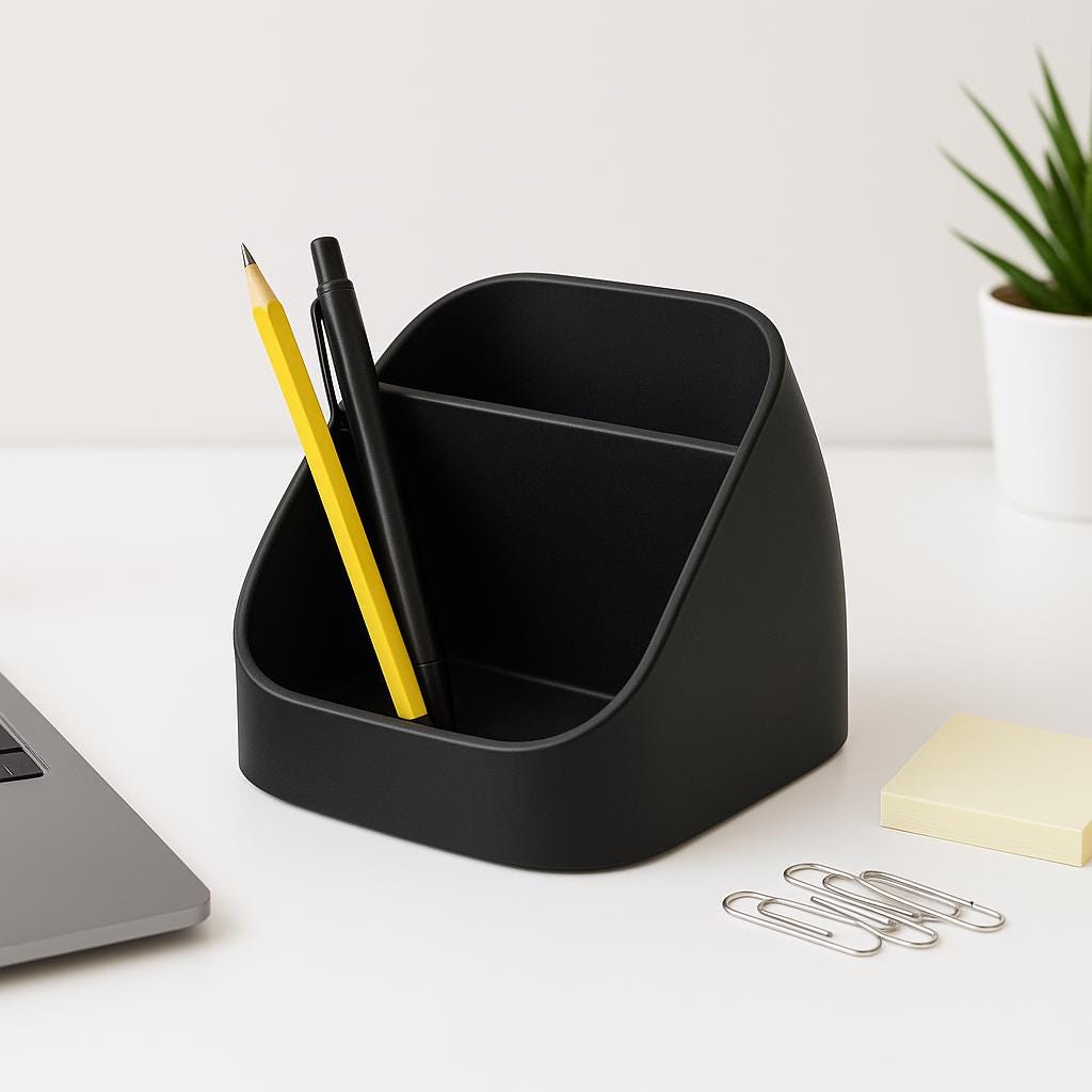 Two-Tier Minimalist Desk Organiser – view 6, 3D printed by RS-3D