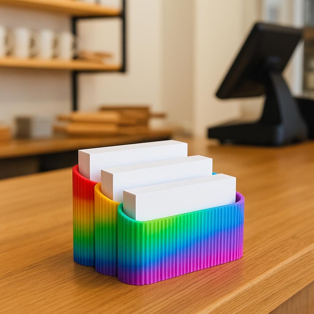Ribbed Business Card Holder – view 9, 3D printed by RS-3D