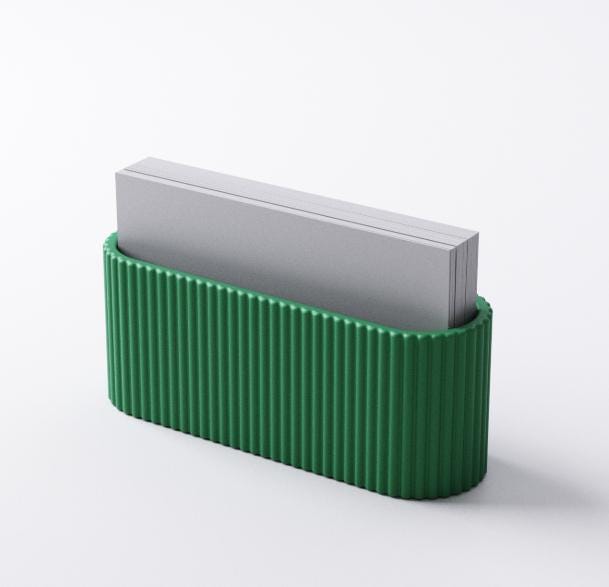 Ribbed Business Card Holder – view 6, 3D printed by RS-3D