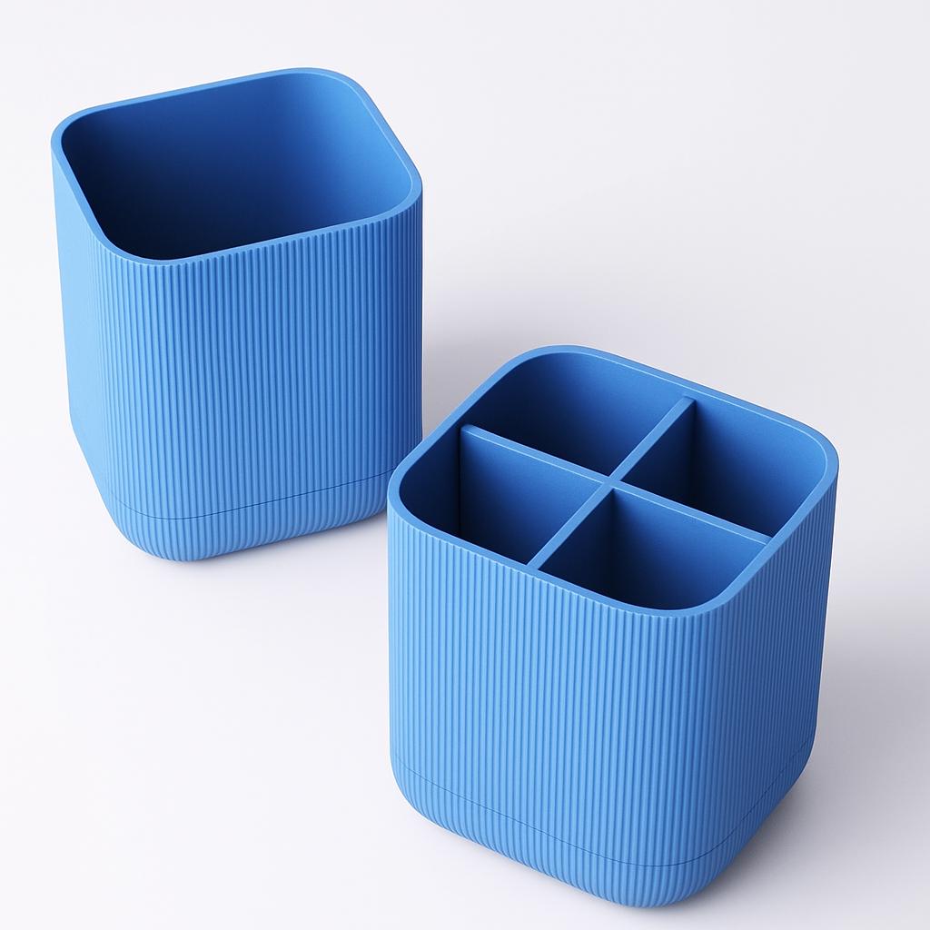 Ribbed Toothbrush Holder with Drip Tray – view 10, 3D printed by RS-3D