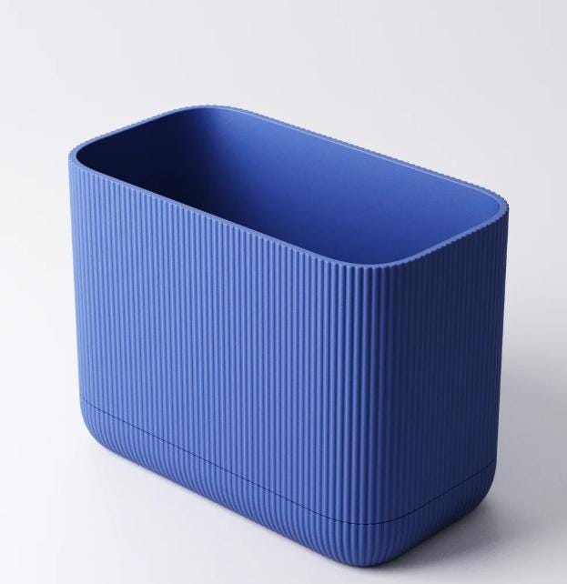 Ribbed Bathroom Caddy with Drip Tray – view 3, 3D printed by RS-3D