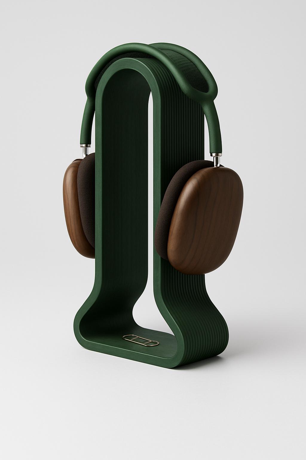 Headphone Stand with Catch-All Tray – view 2, 3D printed by RS-3D