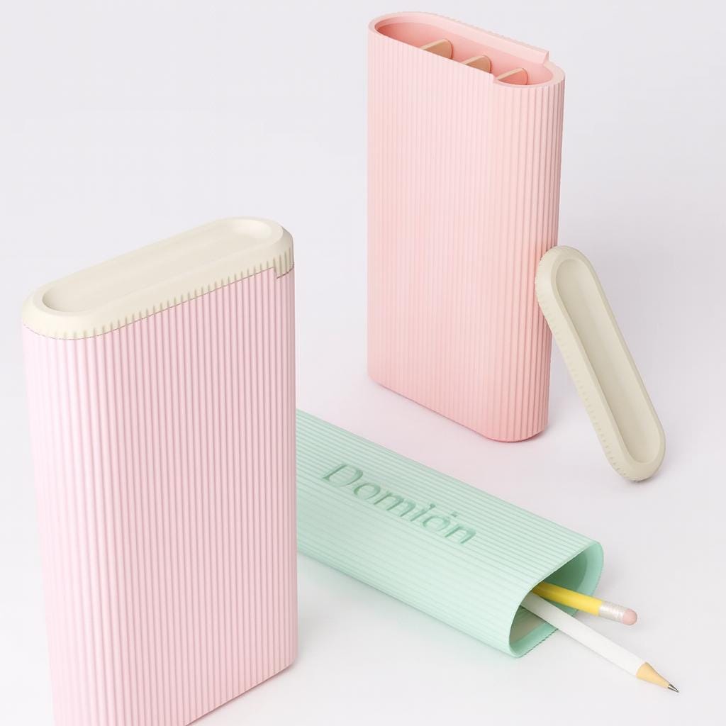 Slim Ribbed Pencil Case – view 10, 3D printed by RS-3D