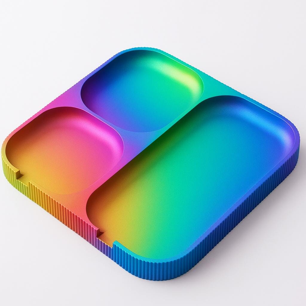 Minimalist Tech Organiser Tray – view 4, 3D printed by RS-3D