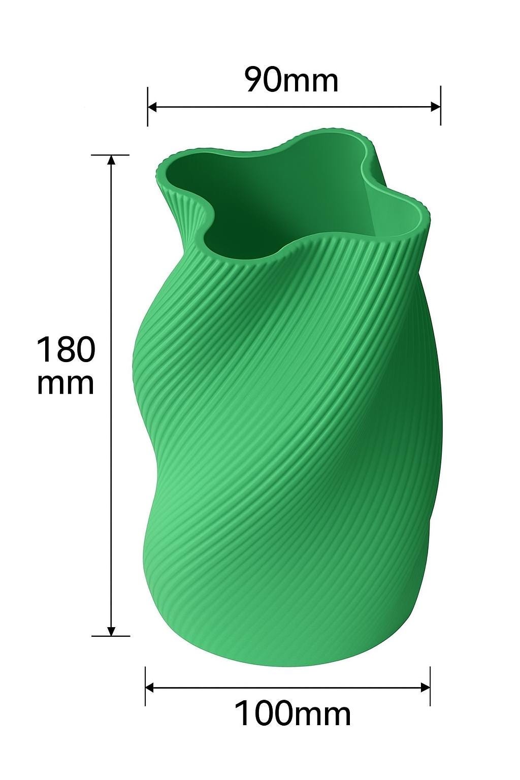 Tall Ribbed Vase for Dried Flowers – view 8, 3D printed by RS-3D