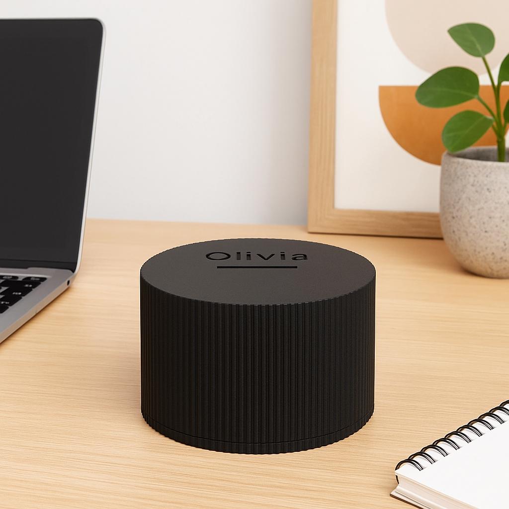 Ribbed Coin Bank – view 3, 3D printed by RS-3D