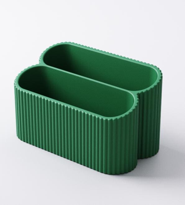 Ribbed Business Card Holder – view 7, 3D printed by RS-3D