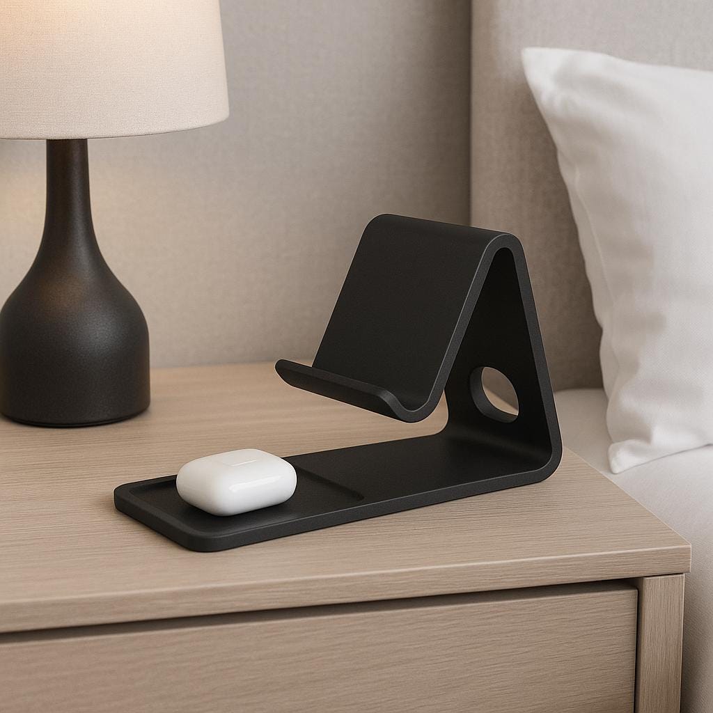 Phone, Earbuds & Keys Desk Organiser – view 2, 3D printed by RS-3D