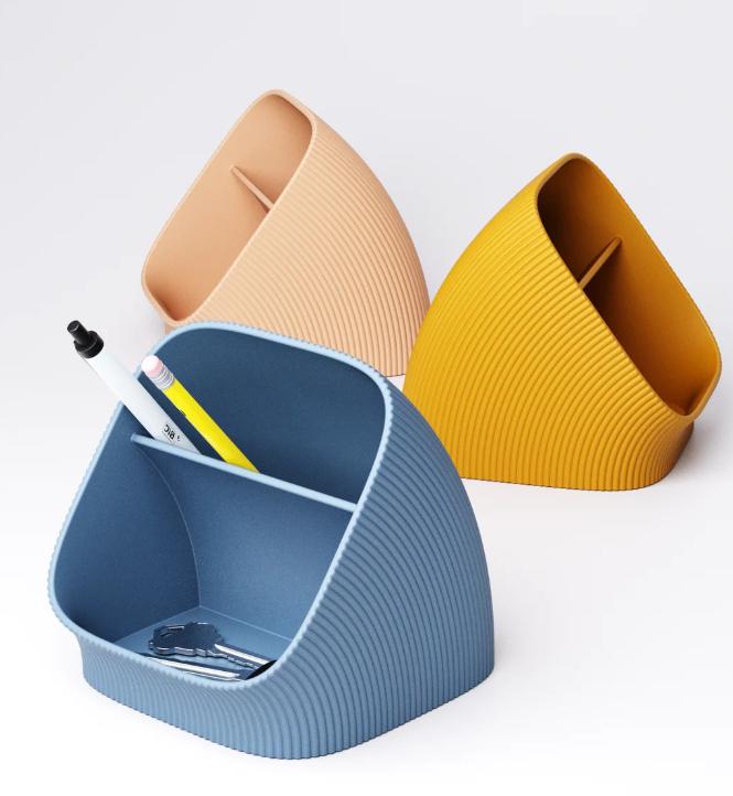 Two-Tier Minimalist Desk Organiser – view 2, 3D printed by RS-3D