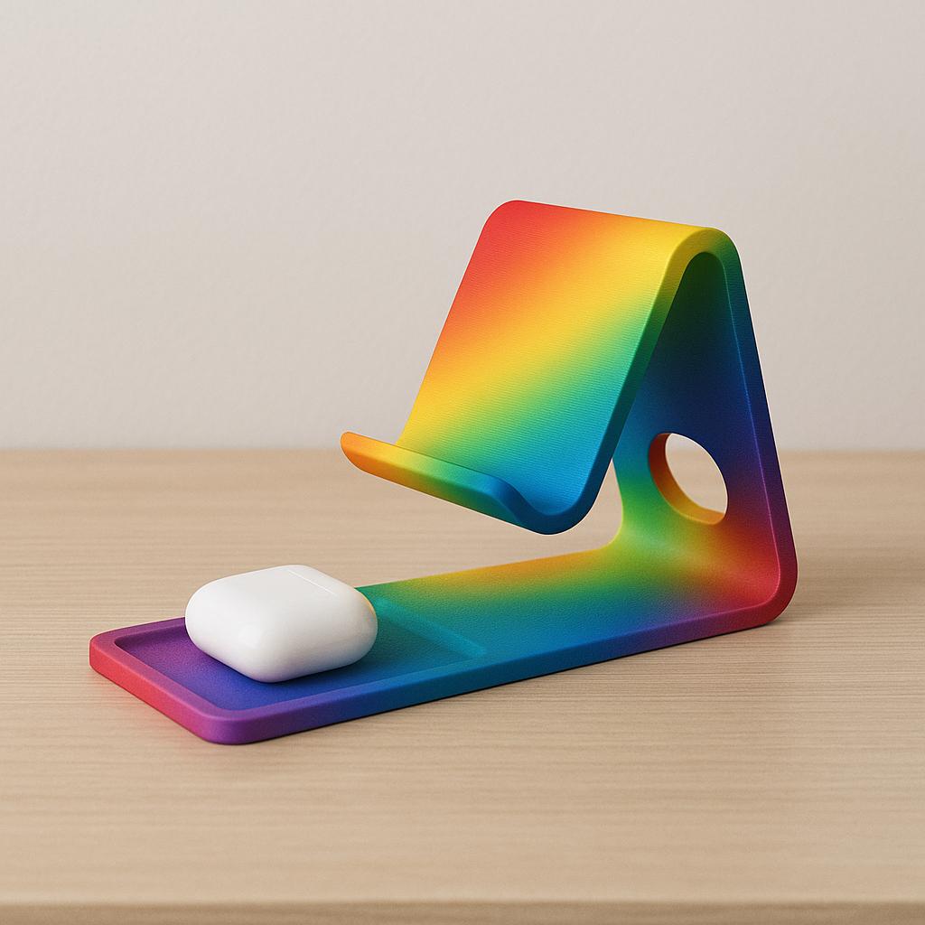 Phone, Earbuds & Keys Desk Organiser – view 10, 3D printed by RS-3D