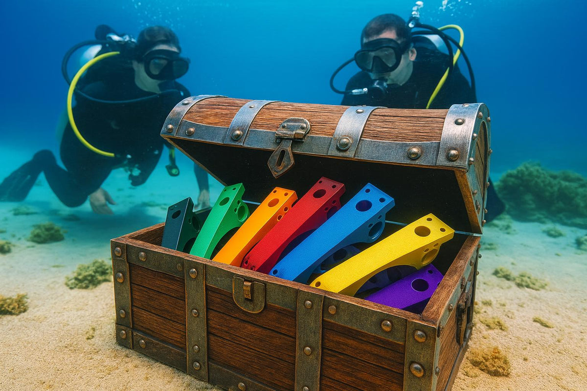 Scuba Tank Roll Control Bracket – view 2, 3D printed by RS-3D
