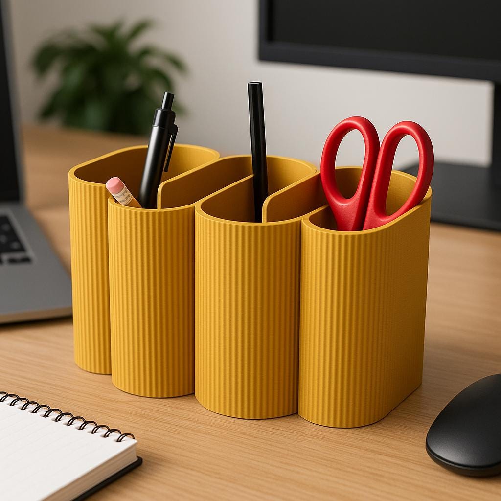 Ripple Desk Organiser – view 5, 3D printed by RS-3D