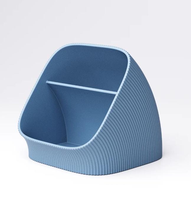 Two-Tier Minimalist Desk Organiser – view 7, 3D printed by RS-3D