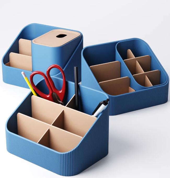 Personalised Desk Organiser – view 6, 3D printed by RS-3D