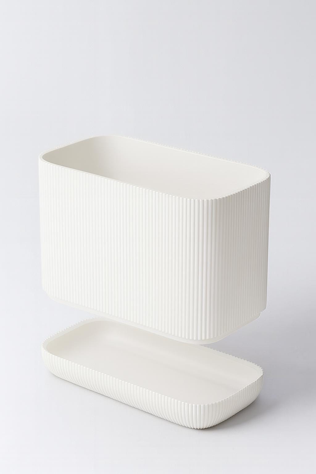 Ribbed Bathroom Caddy with Drip Tray – view 5, 3D printed by RS-3D