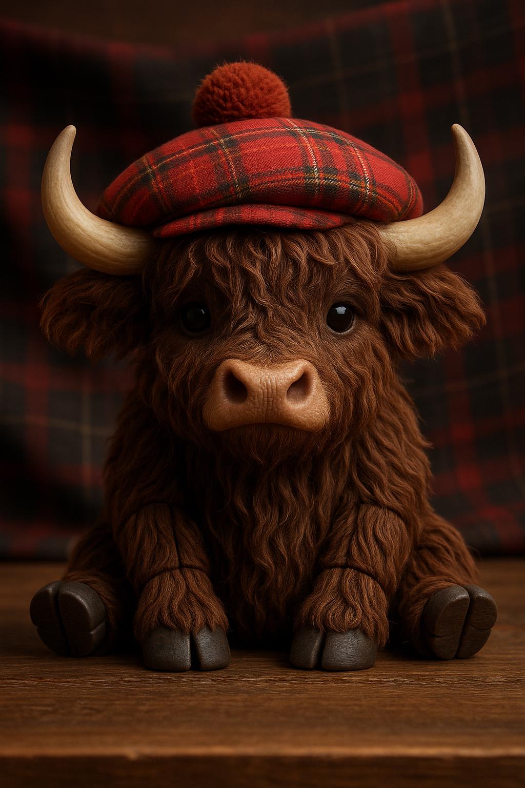 Articulated Highland Cow Fidget Toy – view 9, 3D printed by RS-3D