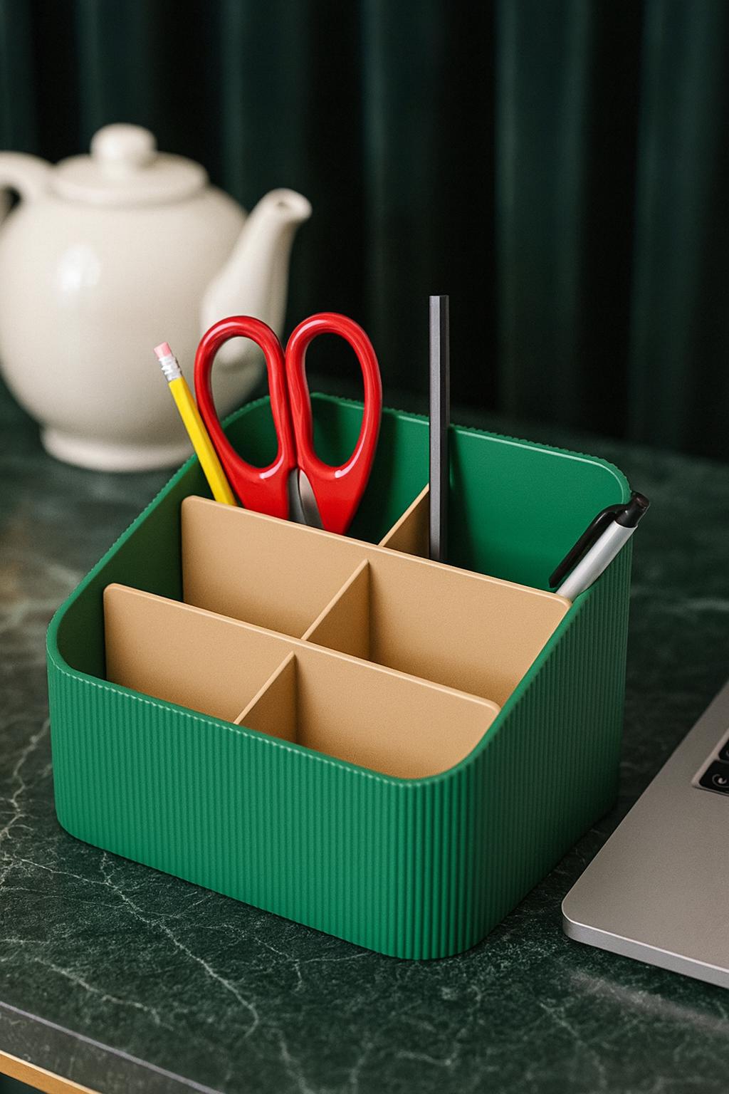 Personalised Desk Organiser – view 4, 3D printed by RS-3D