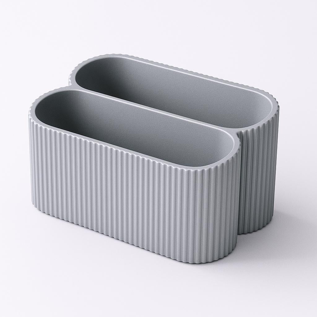 Ribbed Business Card Holder – view 11, 3D printed by RS-3D