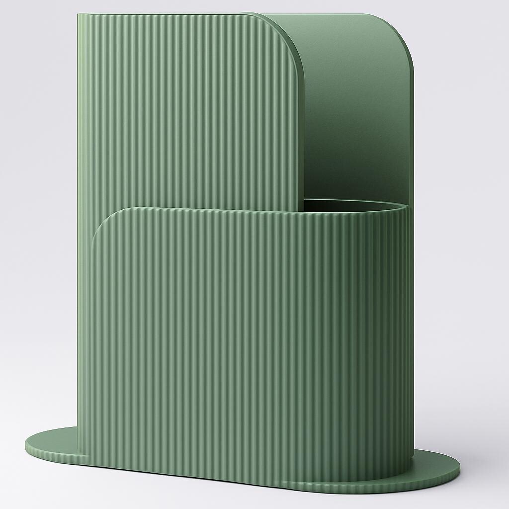 Ribbed File & Notebook Holder – view 5, 3D printed by RS-3D