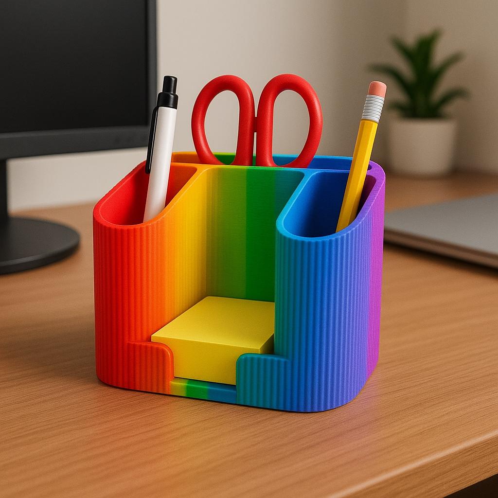 Minimalist Desk Organiser – view 3, 3D printed by RS-3D