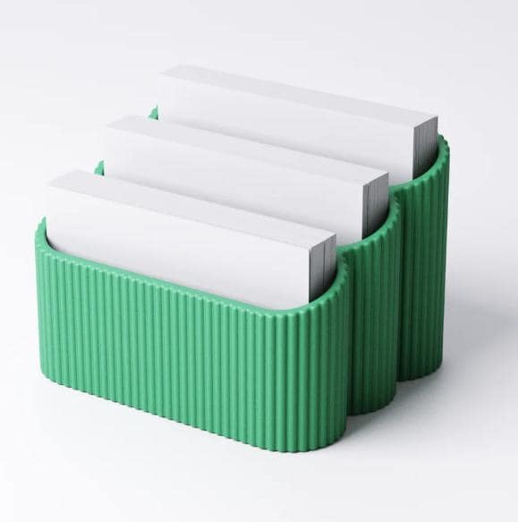 Ribbed Business Card Holder – view 5, 3D printed by RS-3D