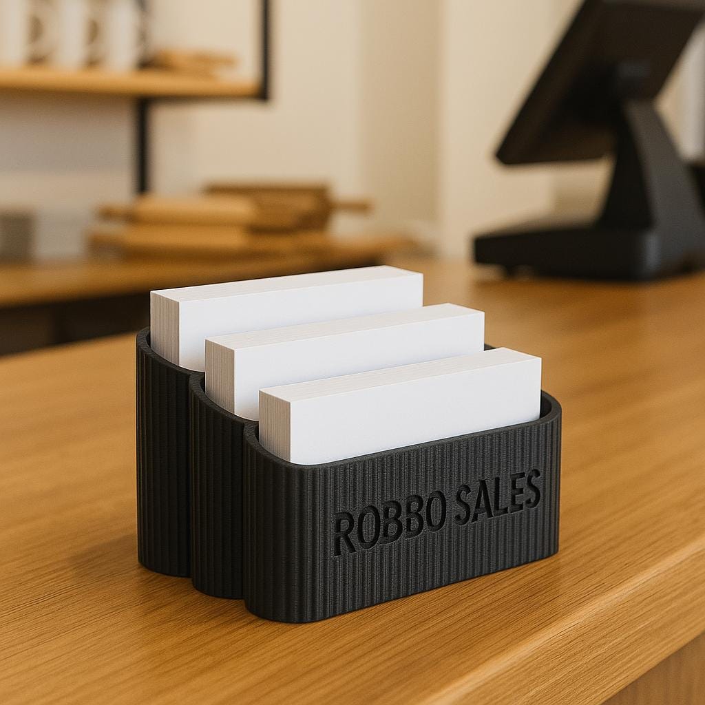 Ribbed Business Card Holder – view 2, 3D printed by RS-3D