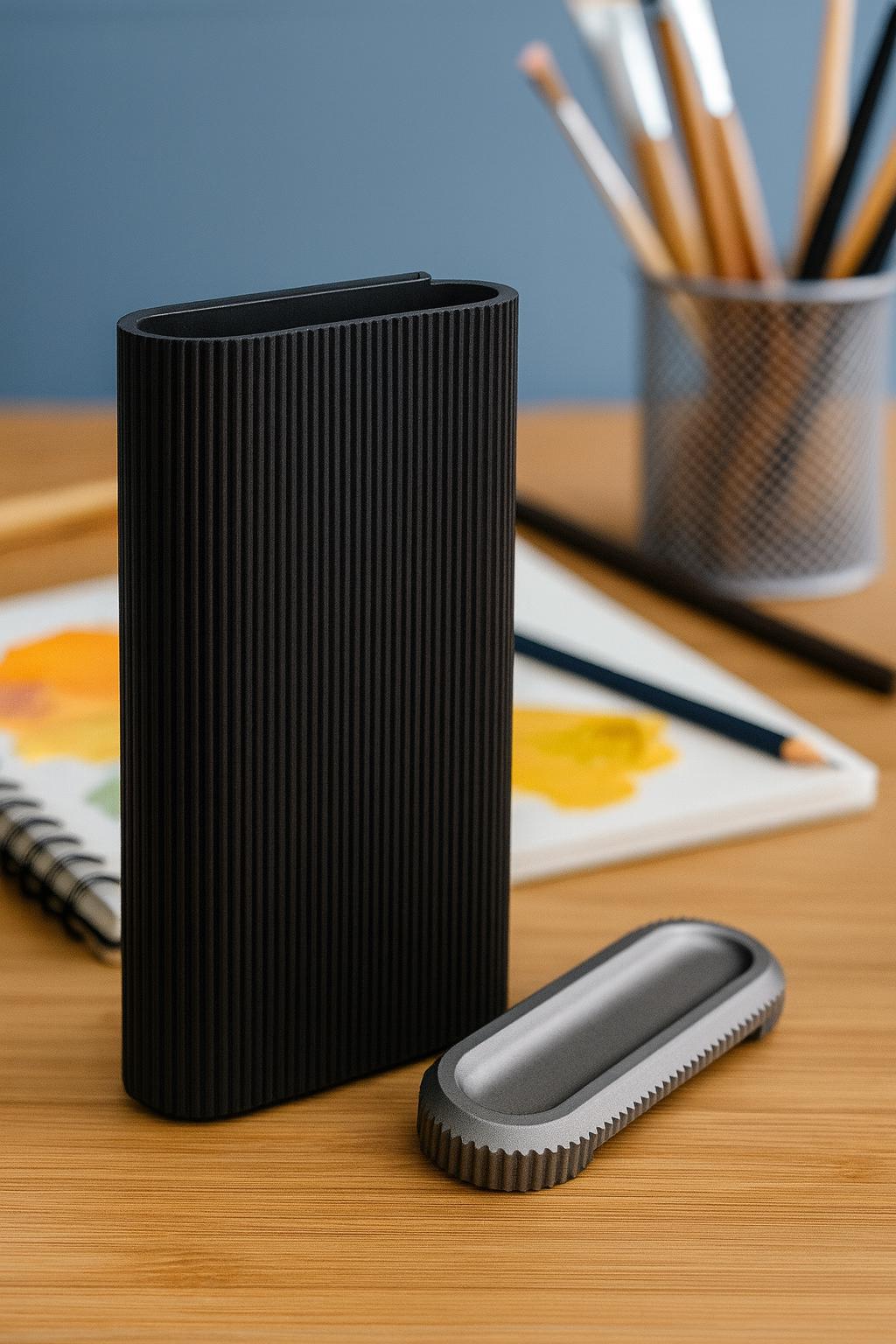 Slim Ribbed Pencil Case – view 5, 3D printed by RS-3D