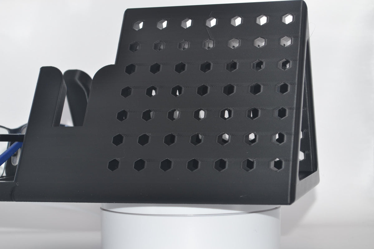 Book Stand & Glasses Holder with Page Holder and Book Spreader – view 9, 3D printed by RS-3D
