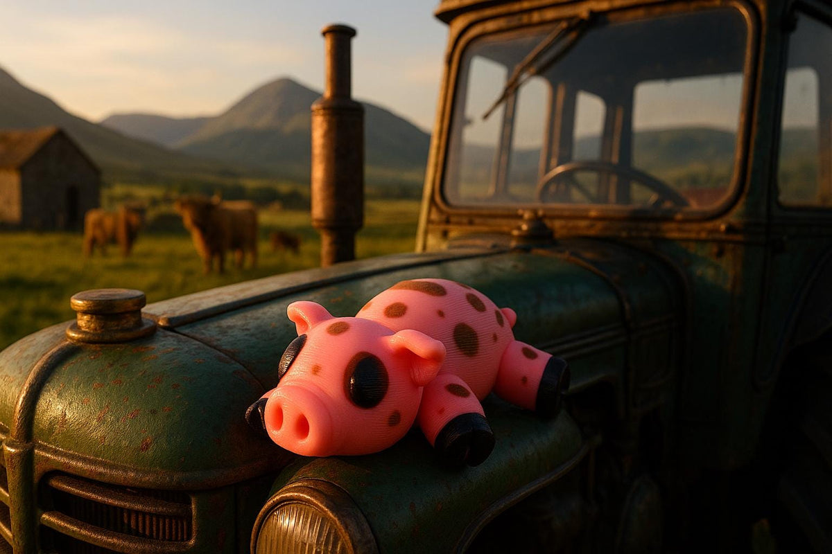 Articulated Pig Fidget Toy – view 2, 3D printed by RS-3D