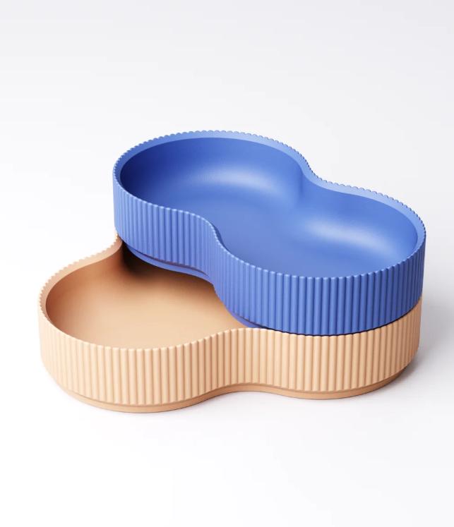 3-Tier Rippled Storage Tray – view 6, 3D printed by RS-3D