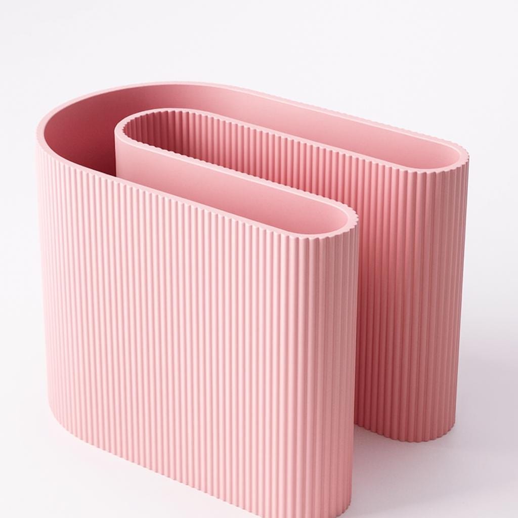 S-Shaped Ribbed Desk Organiser – view 10, 3D printed by RS-3D