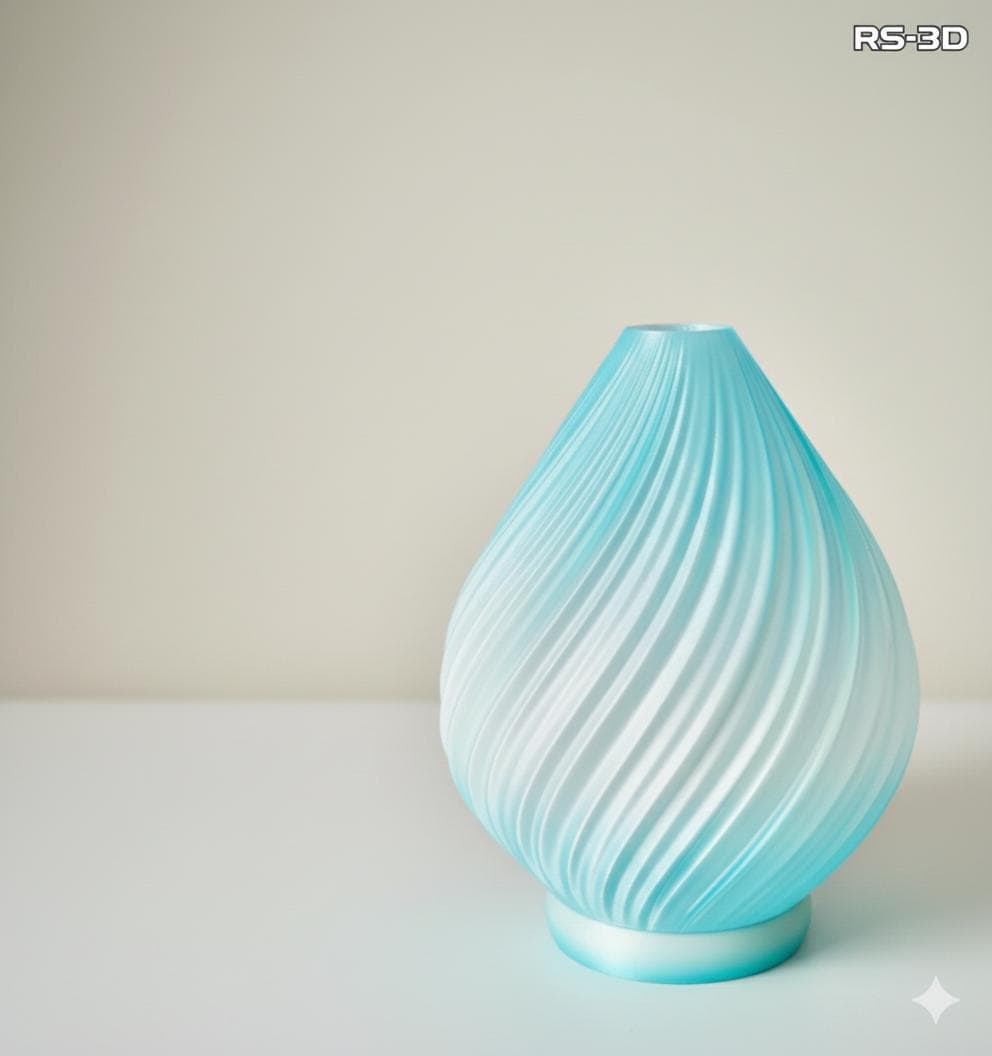 Swirl Table Lamp – view 7, 3D printed by RS-3D