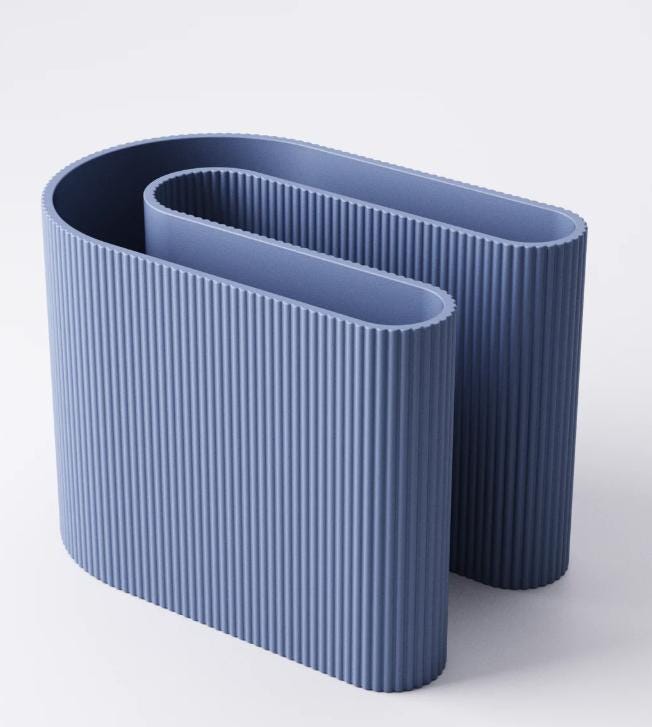 S-Shaped Ribbed Desk Organiser – view 9, 3D printed by RS-3D