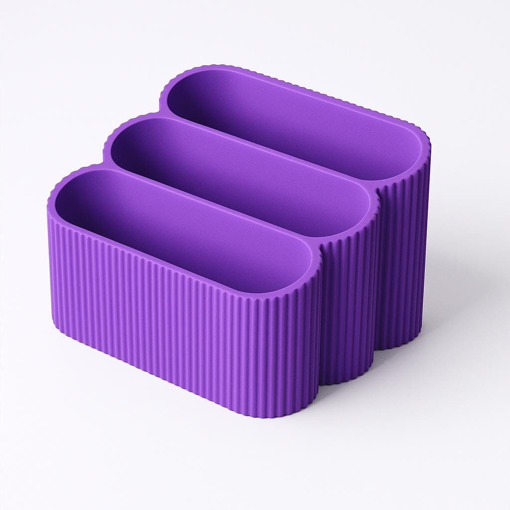 Ribbed Business Card Holder – view 10, 3D printed by RS-3D