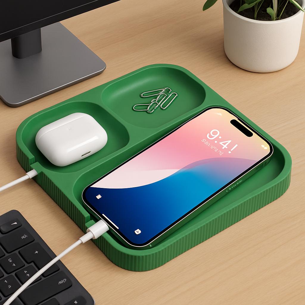 Minimalist Tech Organiser Tray – view 9, 3D printed by RS-3D