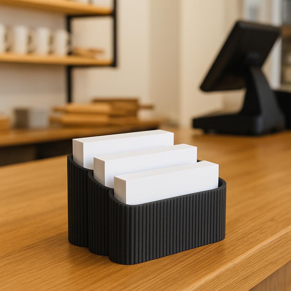 Ribbed Business Card Holder – view 8, 3D printed by RS-3D