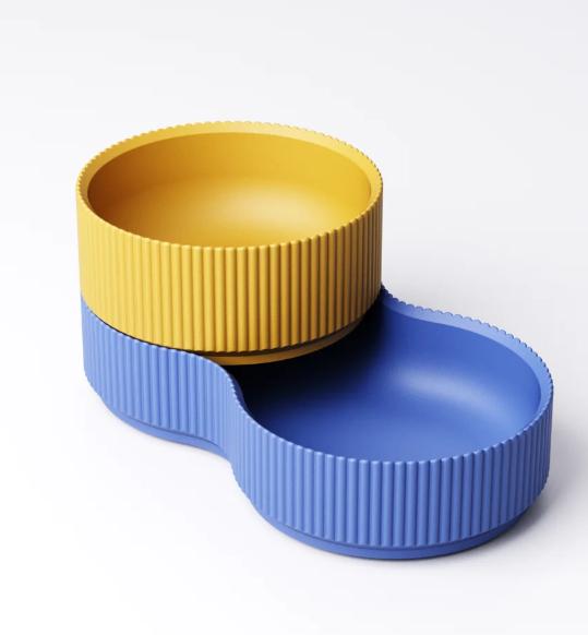 3-Tier Rippled Storage Tray – view 7, 3D printed by RS-3D