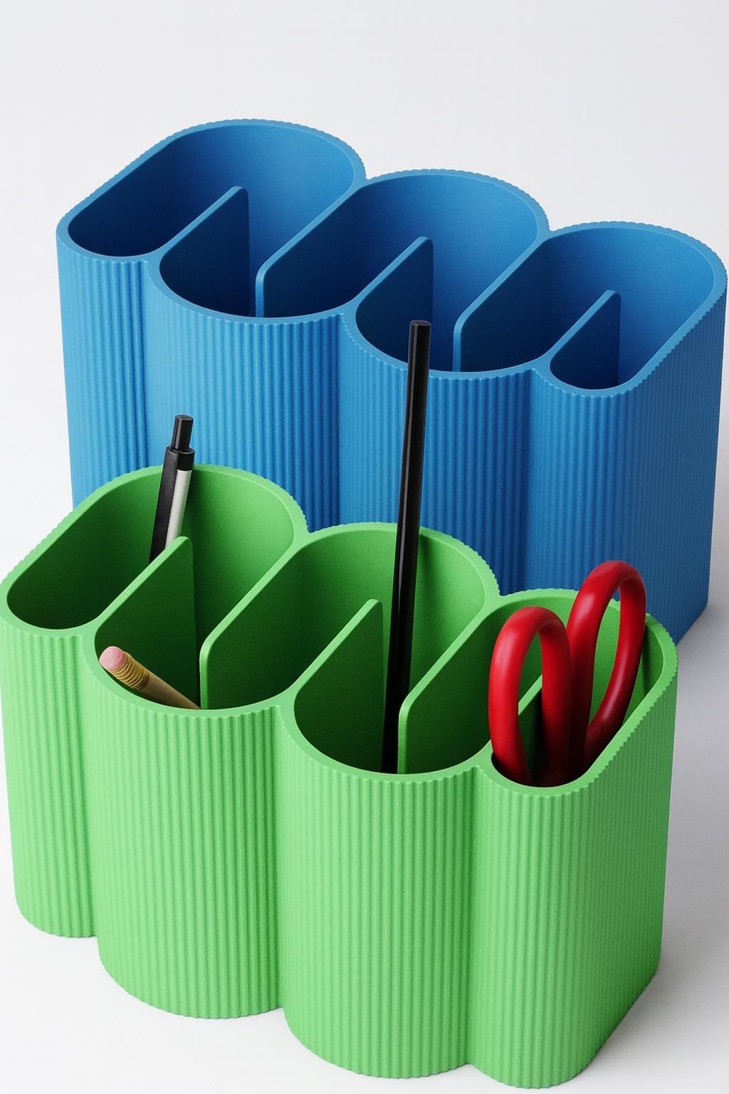 Ripple Desk Organiser – view 4, 3D printed by RS-3D