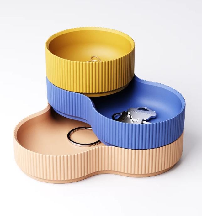 3-Tier Rippled Storage Tray – view 4, 3D printed by RS-3D
