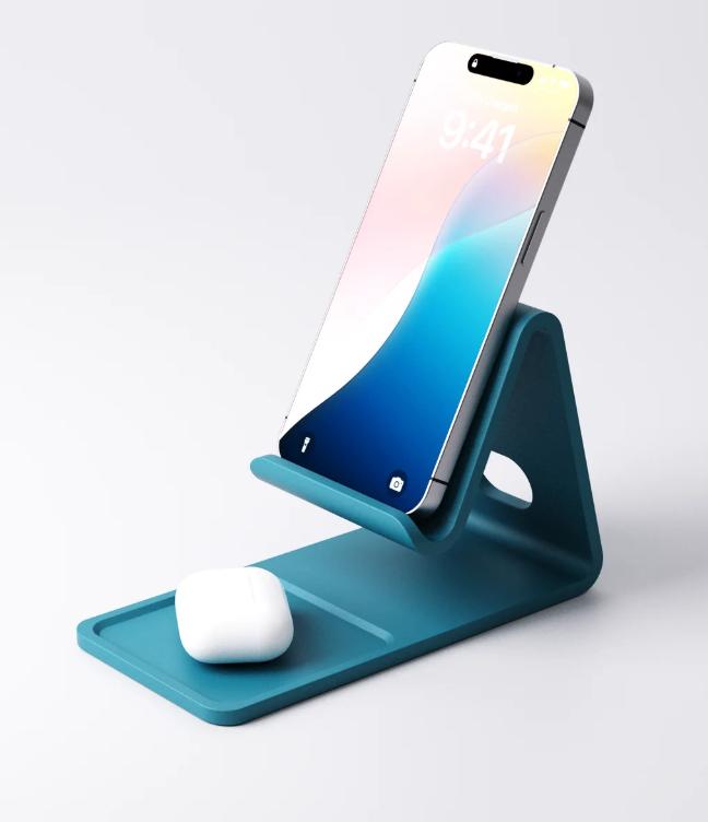Phone, Earbuds & Keys Desk Organiser – view 4, 3D printed by RS-3D